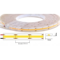 Tira LED 230V monocolor 16W/mt COB IP67 10x4mm corte cada 100mm, Venta por metros, desde 17,20€/mt